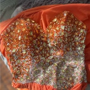 Coral Terani Beaded Gown